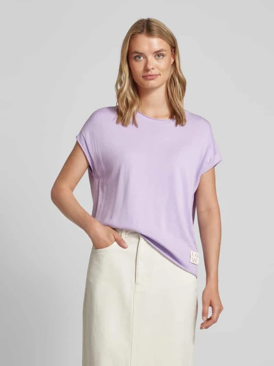 Zdjęcie produktu T-shirt z detalem z logo model ‘Karista’ Lieblingsstück Jasnofioletowy