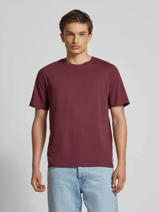 Zdjęcie produktu T-shirt z detalem z logo model ‘ORGANIC’ Jack&Jones Bordowy