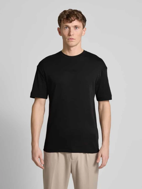 Zdjęcie produktu T-shirt z detalem z logo model ‘TECH INTERLOCK’ Calvin Klein Czarny