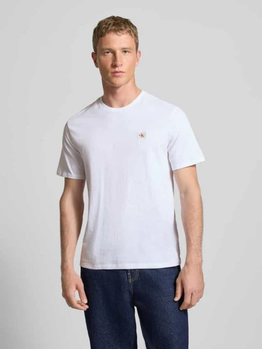 Zdjęcie produktu T-shirt z detalem z logo w zestawie 2 szt. Calvin Klein Jeans Granatowy
