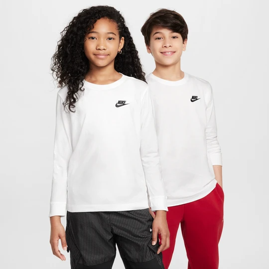 Zdjęcie produktu T-shirt z długim rękawem dla dużych dzieci Nike - Biel