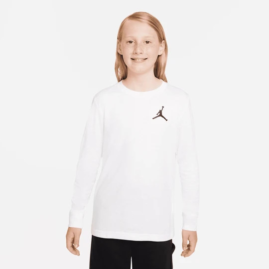 Zdjęcie produktu T-shirt z długim rękawem i haftem dla dużych dzieci Jumpman Air Jordan - Biel