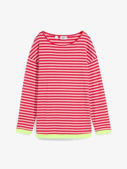 Zdjęcie produktu T-shirt z długim rękawem, zbawełny organicznej BonPrix różowy