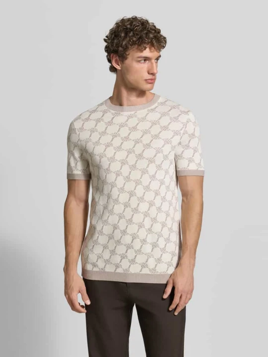 Zdjęcie produktu t-shirt z dodatkiem wiskozy i okrągłym dekoltem model 'Ravao' JOOP! Złamany biały