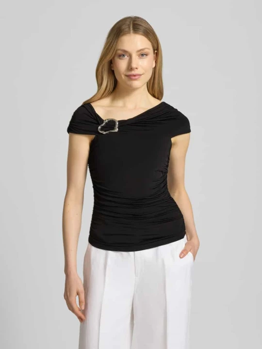 Zdjęcie produktu T-shirt z drapowaniami model 'laily' Gestuz Czarny