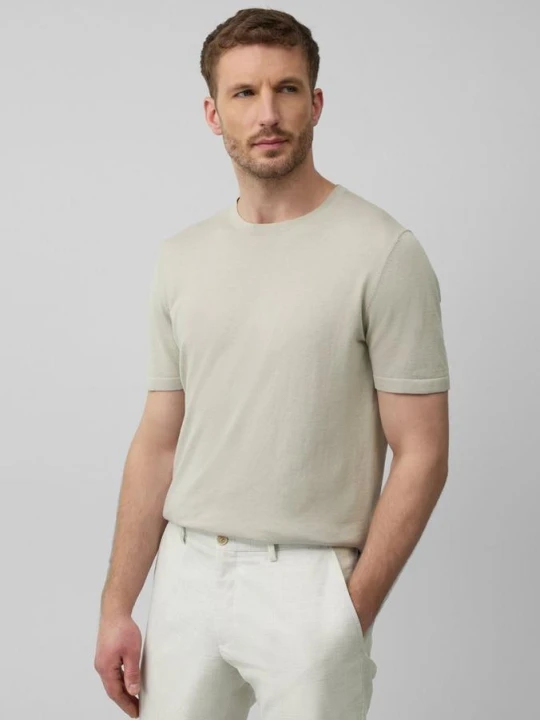 Zdjęcie produktu T-shirt z dzianiny bawełniano-jedwabnej s.Oliver beżowy