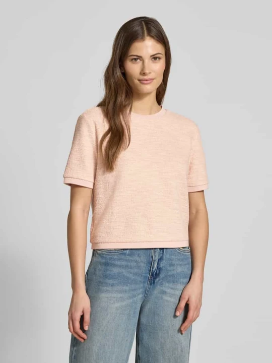 Zdjęcie produktu T-shirt z efektem froty i okrągłym dekoltem Jake*s Fuksjowy