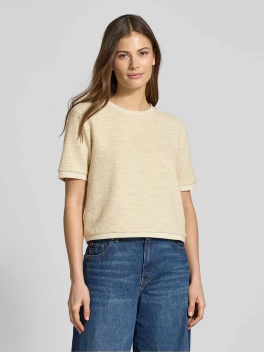 Zdjęcie produktu T-shirt z efektem froty i okrągłym dekoltem Jake*s Écru