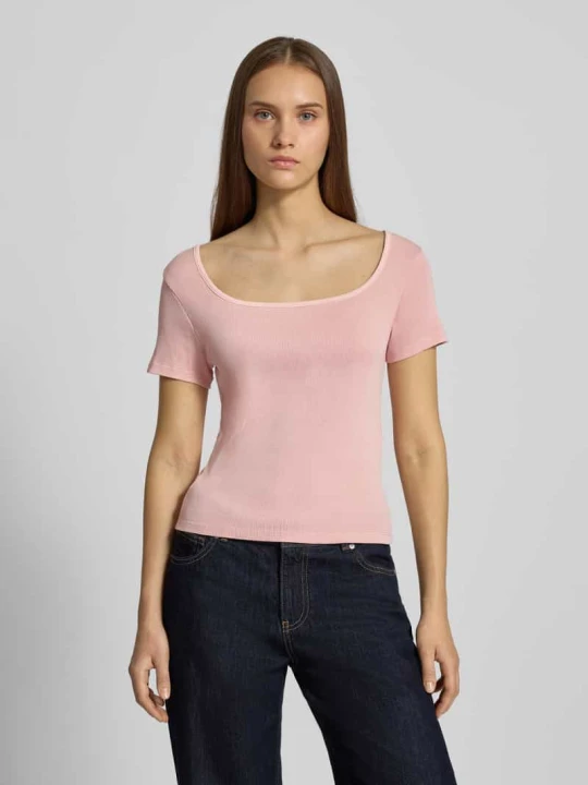 Zdjęcie produktu T-shirt z efektem prążkowania i prostokątnym dekoltem Levi's Różowy