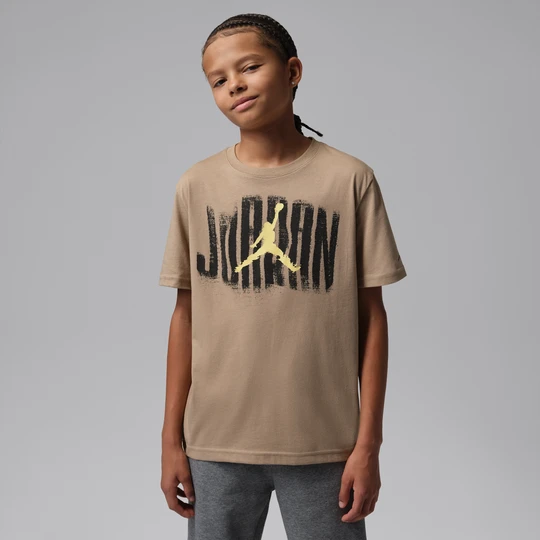 Zdjęcie produktu T-shirt z efektem znoszenia dla dużych dzieci Jordan - Brązowy