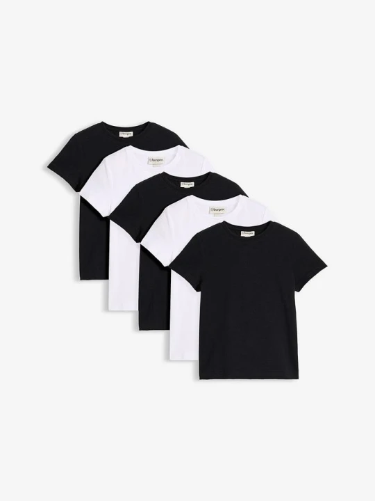 Zdjęcie produktu T-shirt z elastycznej bawełny organicznej (5 szt.) BonPrix biały