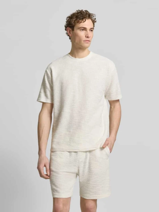 Zdjęcie produktu t-shirt z fakturowanym wzorem i okrągłym dekoltem MCNEAL Écru