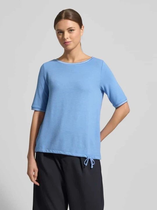 Zdjęcie produktu T-shirt z fakturowanym wzorem i troczkiem Betty Barclay Błękitny