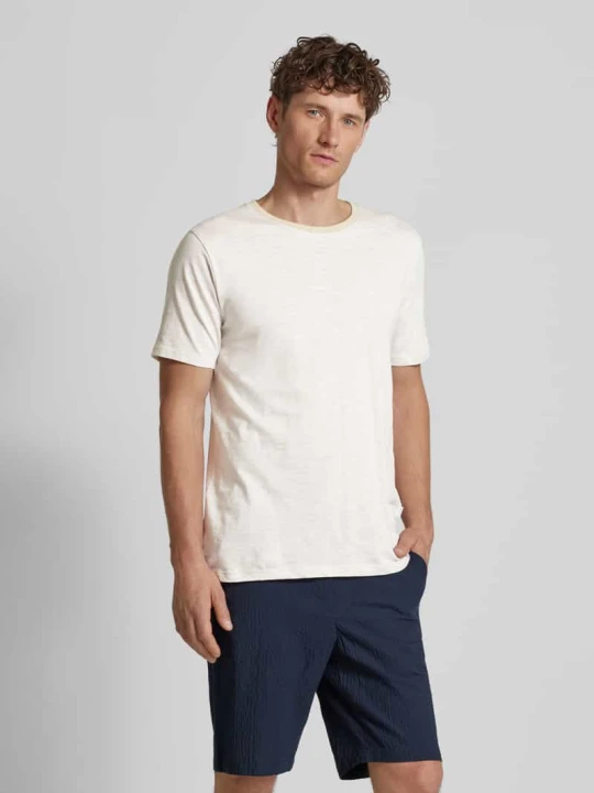 Zdjęcie produktu T-shirt z fakturowanym wzorem lindbergh Złamany biały