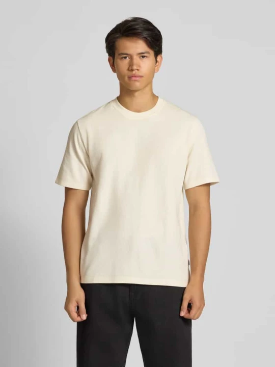 Zdjęcie produktu t-shirt ze stójką model 'AUSTIN' Jack&Jones Złamany biały