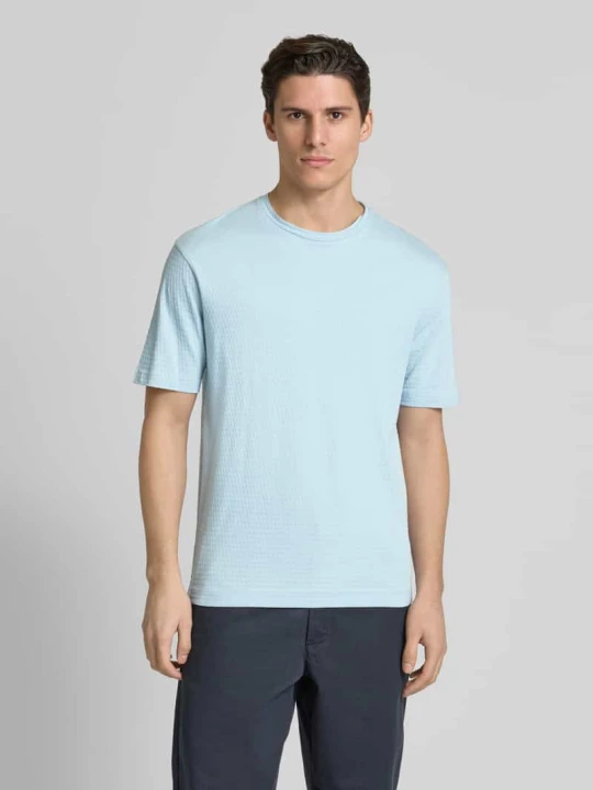 Zdjęcie produktu T-shirt z fakturowanym wzorem model ‘GILBERD’ Drykorn Jasnoniebieski