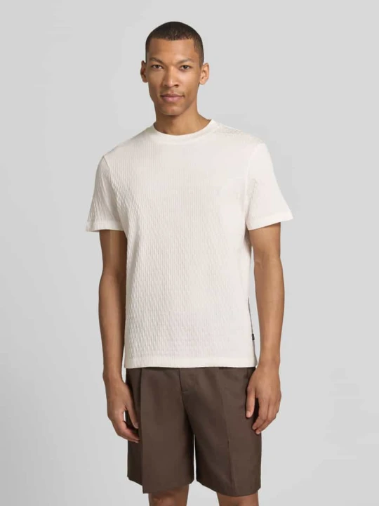Zdjęcie produktu t-shirt z fakturowanym wzorem model 'Raulos' JOOP! Złamany biały