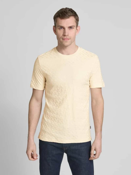 Zdjęcie produktu T-shirt z fakturowanym wzorem model ‘Thompson’ Boss Złamany biały