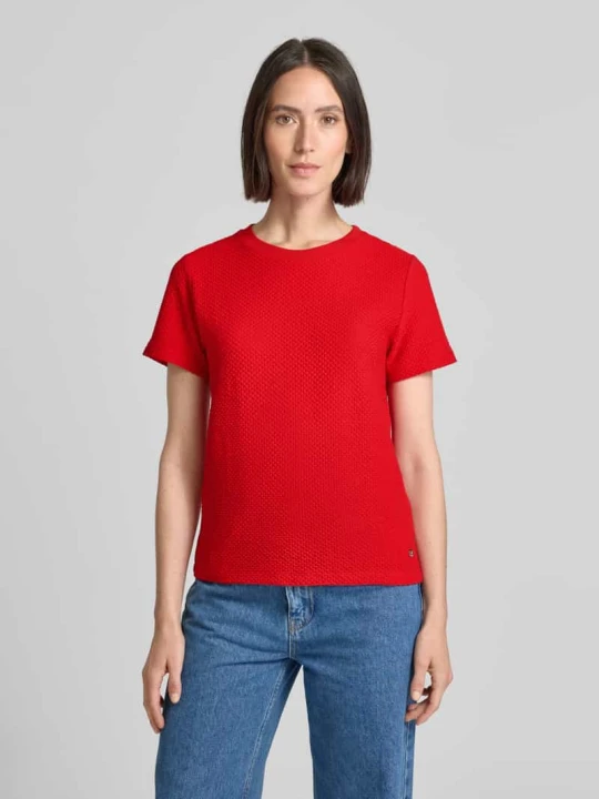 Zdjęcie produktu T-shirt z fakturowanym wzorem Monari Jasnoczerwony