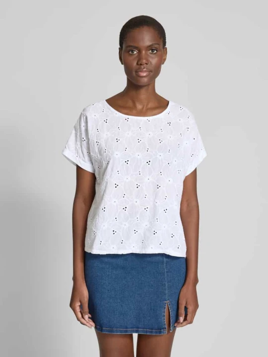 Zdjęcie produktu T-shirt z fakturowanym wzorem ZABAIONE Biały