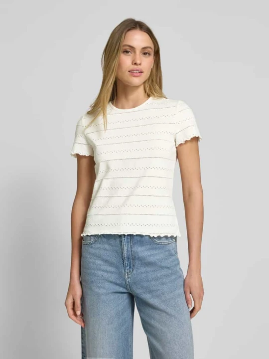 Zdjęcie produktu T-shirt z falistym dołem Jake*s Złamany biały