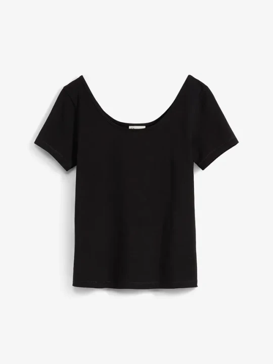 Zdjęcie produktu T-shirt z głębokim dekoltem z tyłu BonPrix czarny