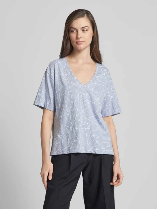 Zdjęcie produktu T-shirt z graficznym wzorem i dekoltem w serek Esprit