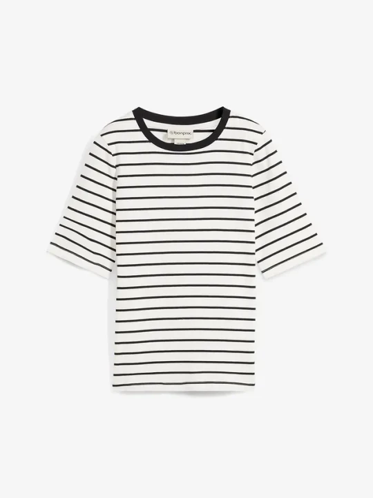 Zdjęcie produktu T-shirt z grubej bawełny organicznej BonPrix biały