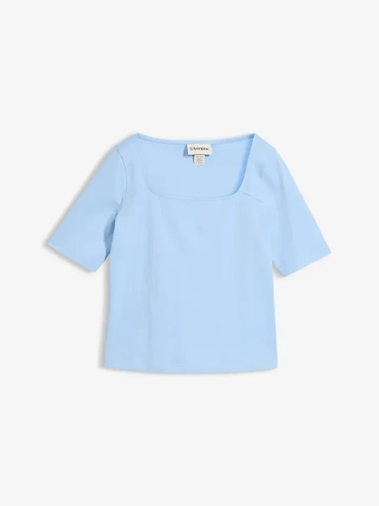 Zdjęcie produktu T-shirt z grubej bawełny organicznej BonPrix niebieski