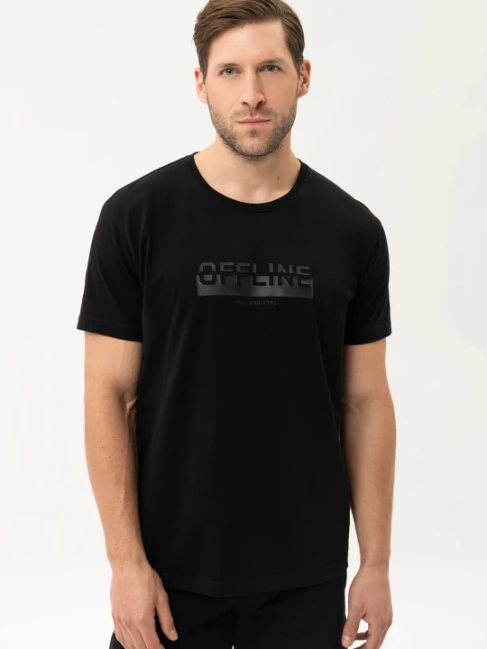 Zdjęcie produktu T-shirt z grubszej bawełny, Comfort Fit, T-OFTEN Volcano Czarny