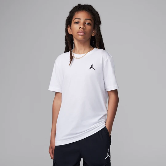 Zdjęcie produktu T-shirt z haftem dla dużych dzieci Jumpman Air Jordan - Biel