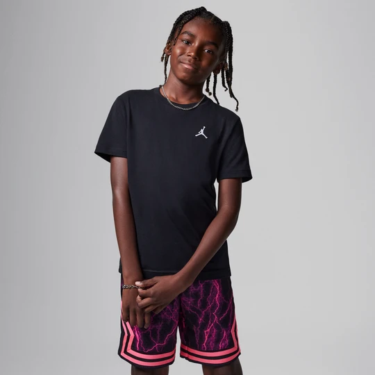 Zdjęcie produktu T-shirt z haftem dla dużych dzieci Jumpman Air Jordan - Czerń