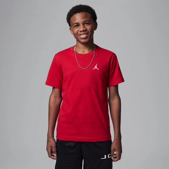 Zdjęcie produktu T-shirt z haftem dla dużych dzieci Jumpman Air Jordan - Czerwony