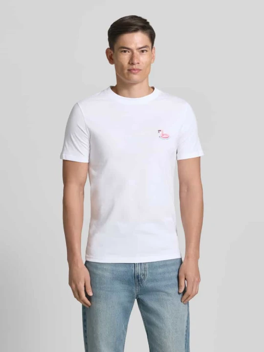 Zdjęcie produktu t-shirt z haftem i okrągłym dekoltem lindbergh Biały