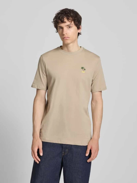 Zdjęcie produktu T-shirt z haftem model 'KAAN' Blend Beżowy