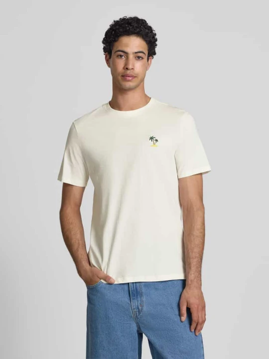 Zdjęcie produktu T-shirt z haftem model 'KAAN' Blend Złamany biały