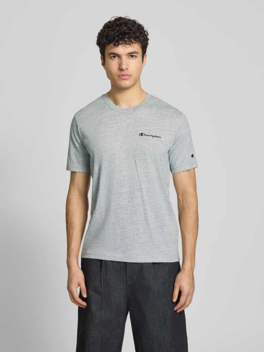 Zdjęcie produktu T-shirt z haftowanym logo model 'ICONS CONTRAST' Champion Jasnoszary melanż