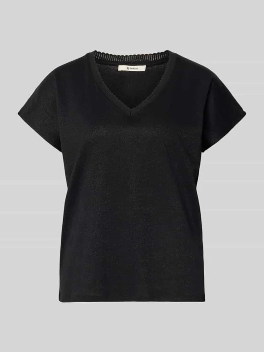 Zdjęcie produktu T-shirt z imitacją dzianiny Garcia Czarny