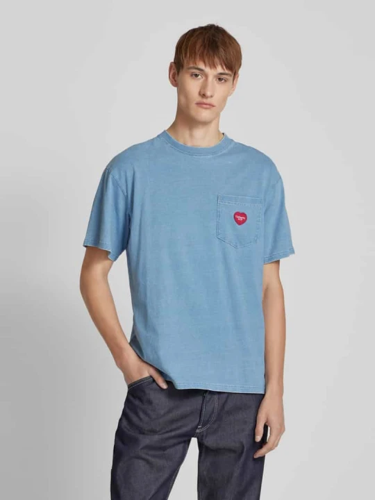 Zdjęcie produktu T-shirt z kieszenią na piersi model ‘INGO’ Carhartt WIP Jasnoniebieski