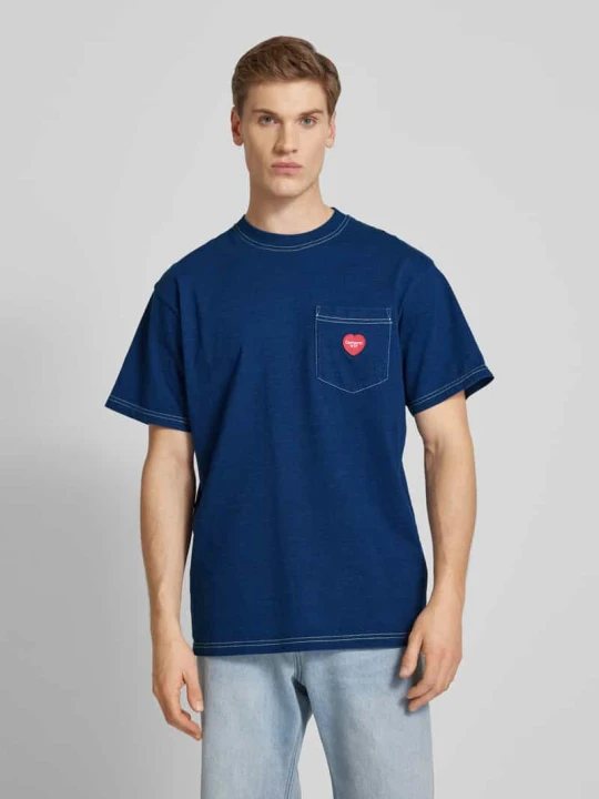 Zdjęcie produktu T-shirt z kieszenią na piersi model ‘INGO’ Carhartt WIP Ciemnoniebieski