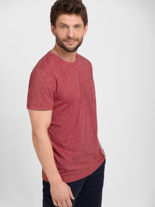 Zdjęcie produktu T-shirt z kieszonką T-MEIL Volcano Czerwony melanż
