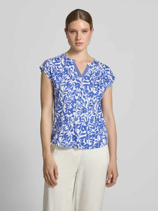 Zdjęcie produktu t-shirt z kołnierzem z lamówką Betty Barclay Królewski niebieski
