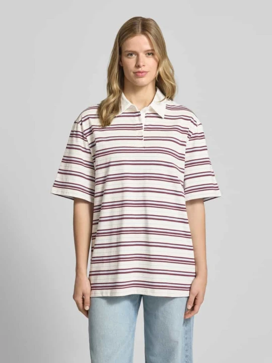 Zdjęcie produktu t-shirt z kołnierzykiem polo model 'Cora' LeGer Złamany biały