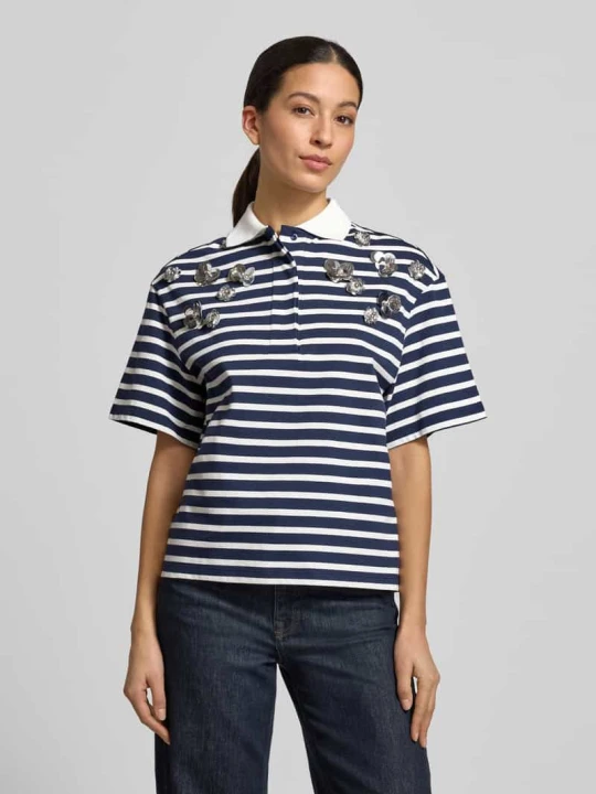 Zdjęcie produktu T-shirt z kołnierzykiem polo Rich & Royal Granatowy