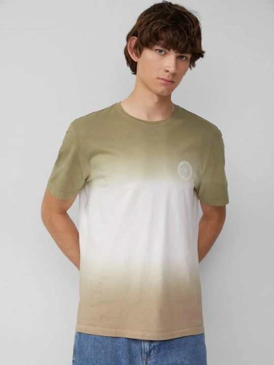 Zdjęcie produktu T-shirt z kolorowym gradientem i nadrukiem z przodu QS