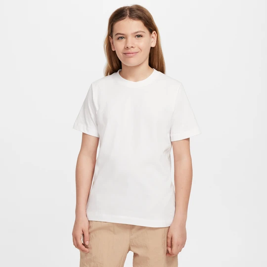 Zdjęcie produktu T-shirt z krótkim rękawem i półokrągłym dekoltem dla dużych dzieci Nike - Biel