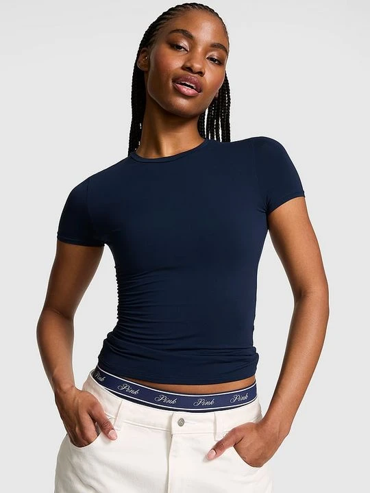 Zdjęcie produktu T-shirt z krótkim rękawem PINK Base Stretch Victoria's Secret Niebieski