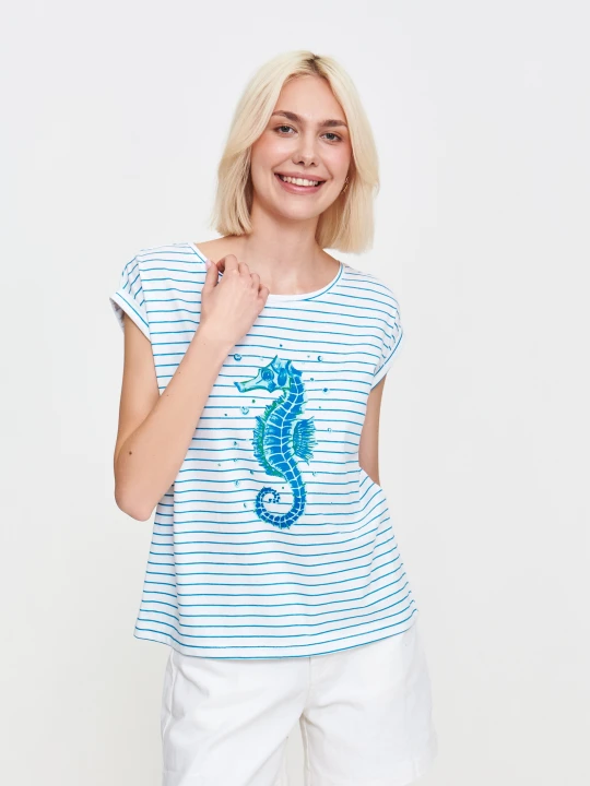 Zdjęcie produktu T-shirt z krótkim rękawem z nadrukiem TOP SECRET Biały