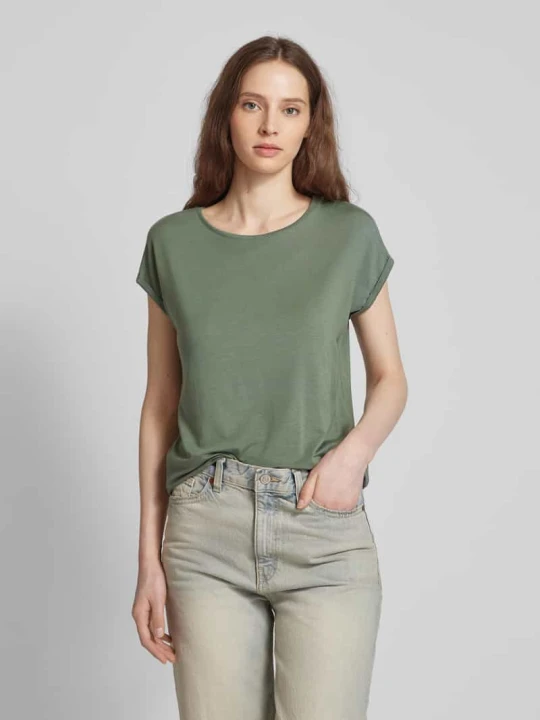 Zdjęcie produktu T-shirt z krótkimi rękawami model ‘AVA’ Vero Moda Trzcinowy