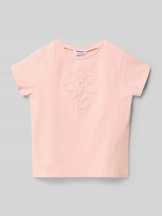 Zdjęcie produktu T-shirt z kwiatowym przeszyciem Mayoral Jasnoróżowy